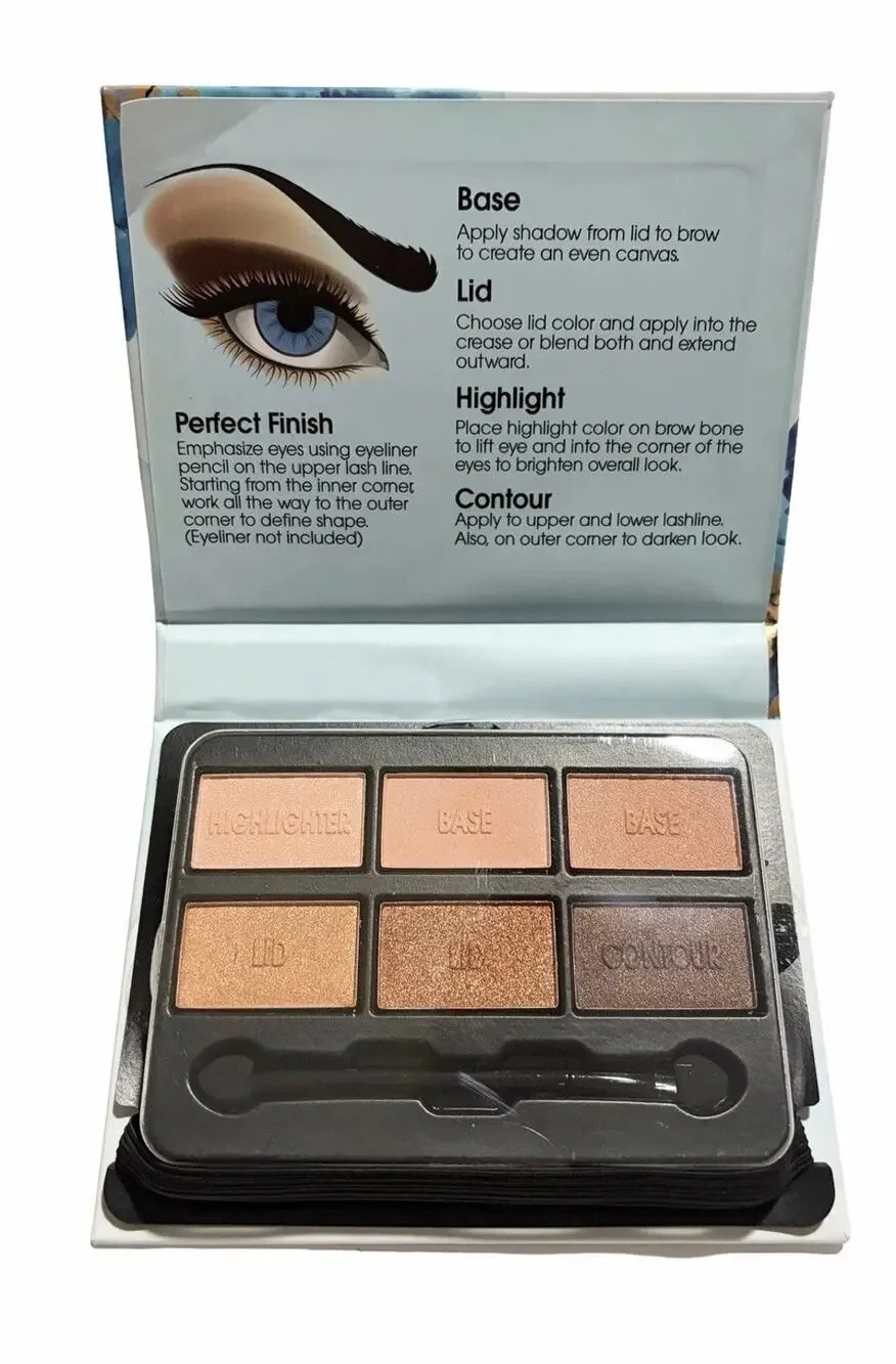 Giordano Colors Illuminated Eyeshadow Palette 6 Neutral Shimmer Matte Shades